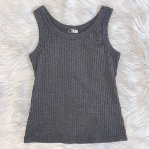 Blanc Noir Ribbed Tank Top Gray